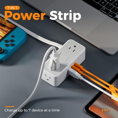 TESSAN Extension Cord 5 FT, Power Strip with 900J Surge Protection, Grey