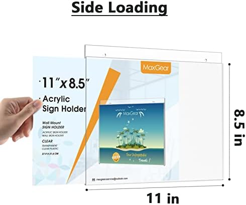 MaxGear Wall Mount Sign Holder, 8.5 x 11 Landscape, 24 Pack