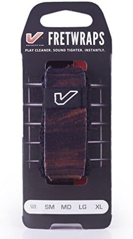Gruv Gear Fret Wrap & Guitar Mute, Fretwrap for Acoustic, Electric & Bass | String Dampener Recording, Tapping & Practice Accessory (1 Pack, Small Walnut, Fits 4 String Bass, 6 String Guitar)