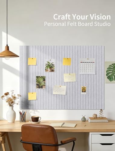 48" x 36" Cork Board Alternative, 12 Pack Felt Bulletin Board Tiles with 30 Adhesive Tabs Wall Push Pin Board for Office Classroom Bedroom Decor