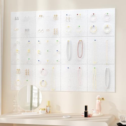 Neatsure Large Cork Board for Wall, 48" x 36" Bulletin Board with Pushpins, 12 Panels Felt Tiles Tack Push Pin Board for Office, Silver Gray