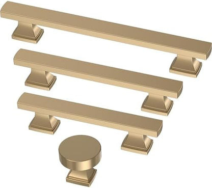 Franklin Brass 10 Pack Champange Bronze Cabinet Knobs 1-1/16 inch (27mm) Kitchen Cabinet Handles and Drawer Knobs for Cupboards, Dressers, Furniture, Bathroom Vanity |Tiered Foot
