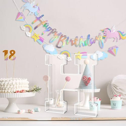 11" Acrylic Letter Charcuterie Tray,Fillable Alphabet & Number Box(Letter H)