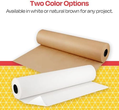 School Smart Butcher Kraft Paper Roll, 40 lb, 30 Inches x 1000 Feet, White