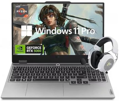 Lenovo LOQ Gaming Laptop, 15.6’’ FHD 144HZ Display, AMD Ryzen 7 250, NVIDIA GeForce RTX 5060, 32GB DDR5 RAM 1TB SSD, Backlit KB, WiFi 6, Win 11 Pro Bundled with Accessory