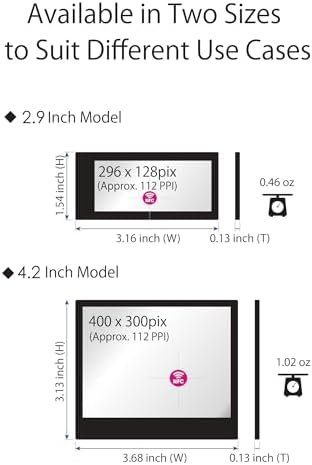 [Santek] EZ Sign NFC E-Paper Display – No Battery, Ultra-Thin 0.13”, Rewritable 4-Color Digital Display, App-Controlled (iOS/Android/PC), IP65 (Black, 2.9" 6pcs, No Stand and Clip Included)