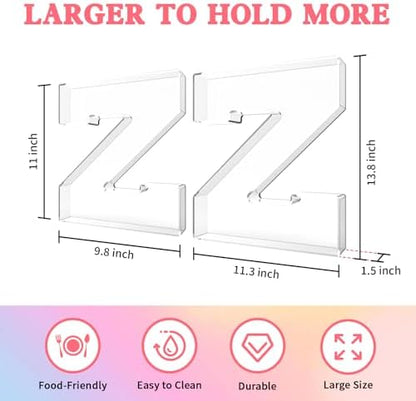 13.8" Acrylic Letter Charcuterie Tray,Fillable Alphabet Box (Letter Z)