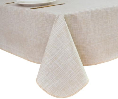 LIBERECOO Heavy Duty Vinyl Tablecloth with Flannel Backing Waterproof Oil-Proof Plastic Table Cloth Stain-Resistant Wipeable Rectangle or Square Table Cover for Indoor and Outdoor 54 x 54 Inch