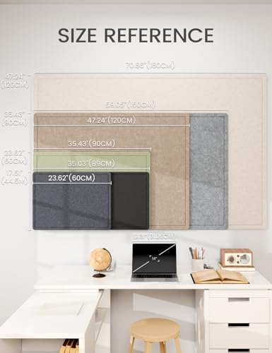 Fluxynara 59" x 35.4" Large Bulletin Board, Mustard Yellow