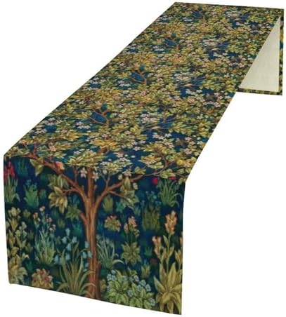 William Morris Floral Table Runner Vintage Flowers Table Runner for Dining Table Decor 13 x 90 Inch Strawberry Thief
