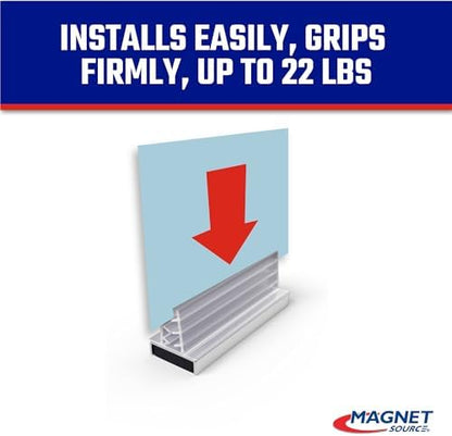 Master Magnetics Magnetic Sign Holder Pack - Magnetic Sign Holders for Door Frames, Metal Shelves, Whiteboards - Powerful Magnet - Retail EZ Grip Holder - 3" L x 1" W x 0.75" H - 5-Pack