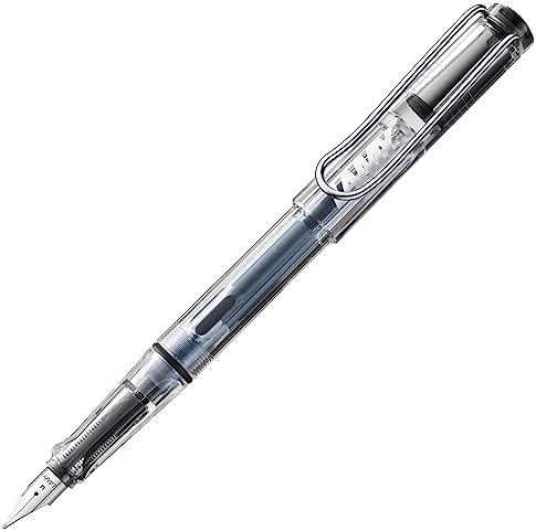 LAMY safari vista - Fountain Pen with ergonomic grip & polished steel nib in size F - ideal for any Writing & Calligraphy - including LAMY T 10 blue cartridge - Right-Handed