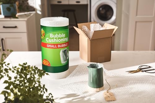 Duck Brand Small Bubble Cushioning Wrap for Moving&Shipping-30 FT Bubble Packing Wrap for Extra Protection Packaging Boxes&Mailers-Clear-Bubble Roll Moving Supplies,Perforated Every 12 IN,(Pack of 12)