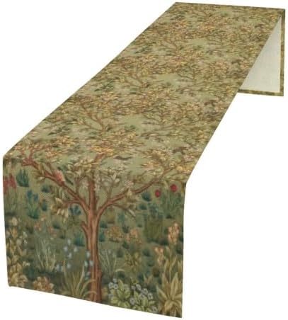William Morris Tree of Life Table Runner Vintage Flowers Table Runner for Dining Table Decor 13 x 36 Inch