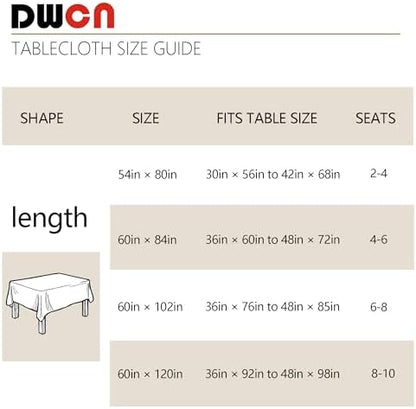 DWCN Checkered Tablecloth, 60 x 102 Inch, Rectangular, Grey and White