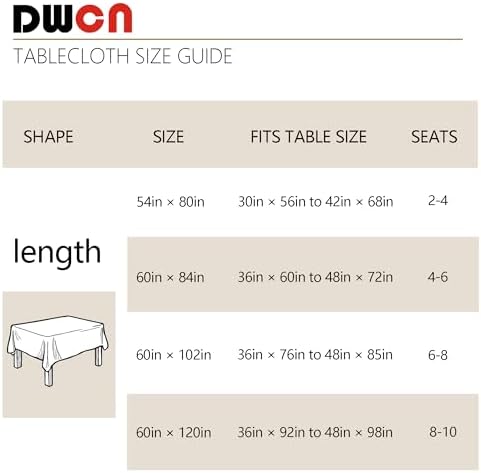DWCN Checkered Tablecloth, 60 x 102 Inch, Rectangular, Sage Green and White