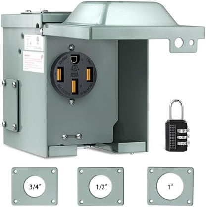 Nilight 50AMP RV EV Power Outlet Box 125/250V ETL Listed 14-50R Receptacle