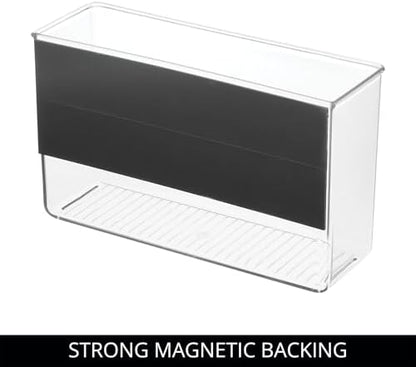 iDesign Magnetic Large Clear Plastic Organizer Bins, 2-Pack