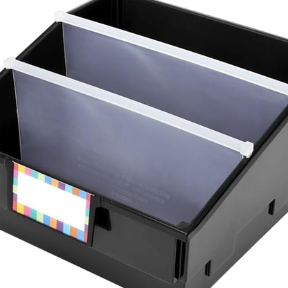 Really Good Stuff Black Picture Book Classroom Library Bins, 4 Pack