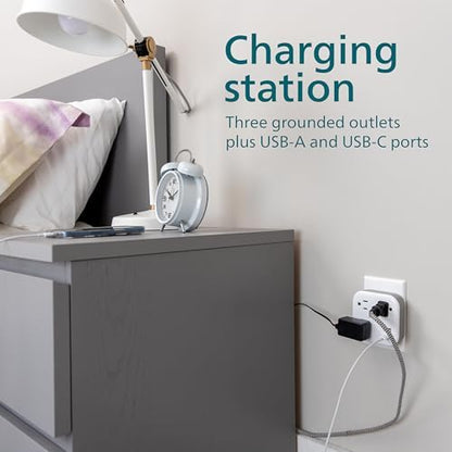 Philips EZFit 3-Outlet Surge Outlet Extender with USB, 1 USB-A, 1 USB-C