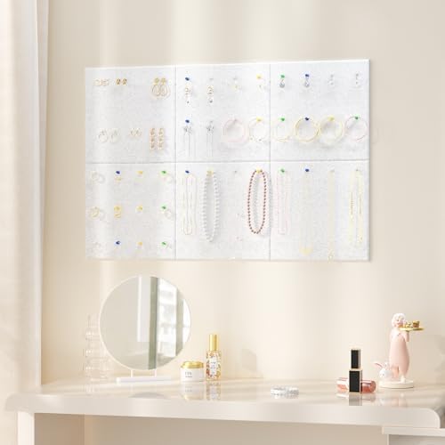 Neatsure Large Cork Board for Wall, 36" x 24" Bulletin Board with Pushpins, 6 Panels Felt Tiles Tack Push Pin Board for Office, Silver Gray