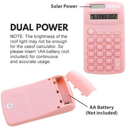 BAZIC Products 8-Digit Dual Power Pocket Calculator, Pastel Colors