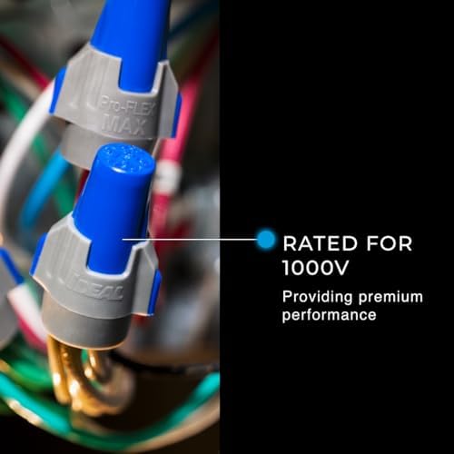 Ideal Electrical Twister Proflex MAX (30-348) Blue/Gray Wire Connector, Jar of 150 — Smooth Twist-On Wire Nuts for Wiring 3-Way Switches, GFCI Outlets, and More