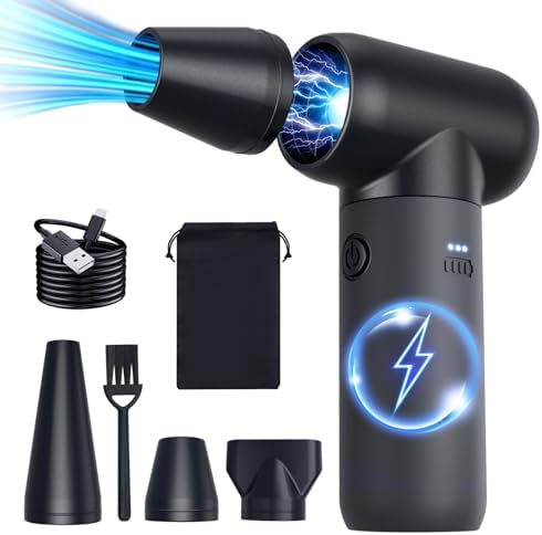 3-Gear Electric Portable Air Duster - 180000RPM Jet Dryer Blower, No Canned Air, Jet Fan for Car Dry, Computer Cleaning