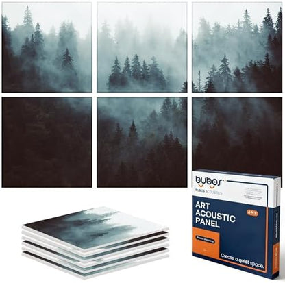 BUBOS 6 Pack Art Acoustic Wall Panels,70.8”x47.2”Self Adhesive for Home Decor