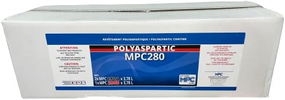 MPC-280 Polyaspartic Floor Coating Kit – 3 Gallon Clear High Gloss Polyurea Garage Floor Coating – Fast-Cure, 2:1 Mix Polyaspartic Top Coat for Concrete, Industrial & Commercial Surfaces