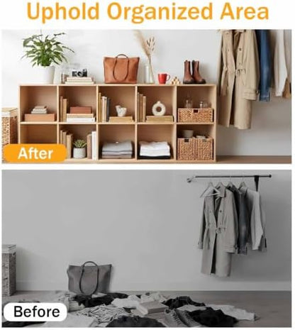Solid Wood Horizontal Bookshelf,Cubby Storage Organizer,Vertical or Horizontal Bookcase,Hallway TV Stand,for Books, Photo Albums, Plants & Daily Necessities(35.4"-6Cube)