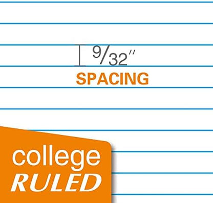 Kaisa Loose Leaf Paper Filler Paper 8x10.5 inches, College Ruled, 3-Hole Punched for 3-Ring Binder, 150 Sheets/Pack (3 Pack) F15001C