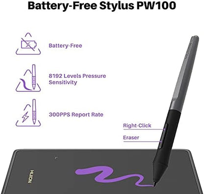 HUION Drawing Tablet H420X Graphics Tablet with 8192 Level Pen Pressure