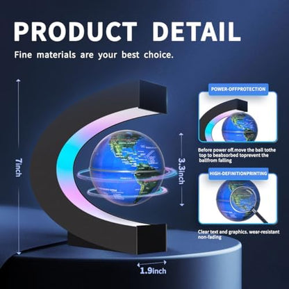 Magnetic Levitating Floating Globe with LED Lights, Cool Tech Gadgets Gifts World Globe Lamp for Men Father Teenage Boys Girls, Birthday Gifts Office Home Desk Decor Display
