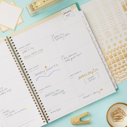 Blue Sky Day Designer 2027 Weekly & Monthly Planner, 8.5"x11", Peyton White