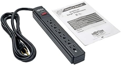 Eaton Tripp Lite Series 6 Outlet Surge Protector Power Strip, 6ft Extension Cord, 900 Joules, 15A Circuit Breaker, UL Certified, Black (TLP606B)