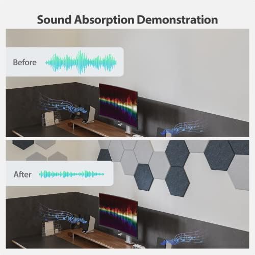 12 Pack Hexagon Acoustic Panels Self Adhesive Sound Proof Foam(Fruit Green)