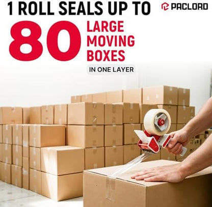 2" x 110 Yards Clear Packing Tape, Pack of 8 - Heavy-Duty 2.6 Mil Thick Carton Sealing Tape with Industrial Strength Adhesion for Packaging, Moving, or Shipping Boxes