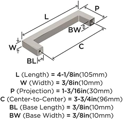 Amerock 25 Pack 3-3/4" Monument Polished Nickel Drawer Pull