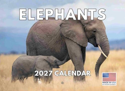 Elephant Calendar 2027 Monthly Wall Calender 12 Month