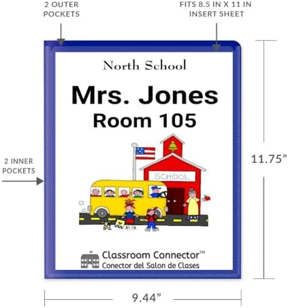 C-Line Classroom Connector School-to-Home Folders, Blue, 25 per Box (32005)