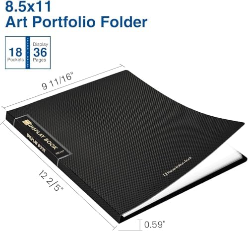 Sooez 4 Pack Binder with Plastic Sleeves 18Pocket, Displays 36 Pages 8.5x11