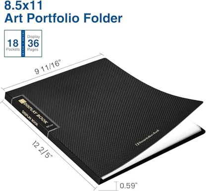Sooez 4 Pack Binder with Plastic Sleeves 18Pocket, Displays 36 Pages 8.5x11