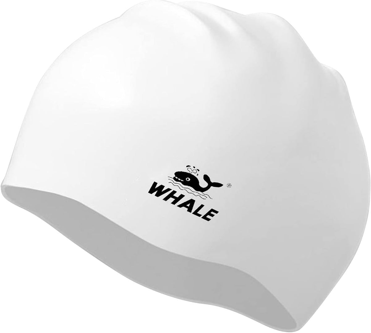 WHALE Extra Large Swim Cap for Women Men, Durable Silicone Swimming Hat with Ear Protection, Unisex Adults Bath Swimming Caps for Long Thick Curly Hair & Dreadlocks Braids Weaves Afro Hair