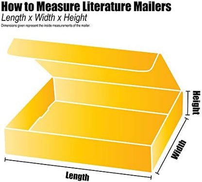 Top Pack Supply Literature Mailers, 9" x 6 1/2" x 1 3/4", White (Pack of 50)
