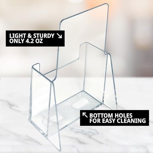 Azar Displays 252012-100PK Acrylic Trifold Brochure Holder Plastic Counter top Organizer 100-Pack, Clear