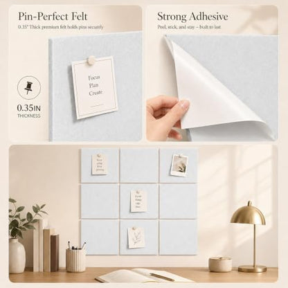 Felt Bulletin Board Tiles, Large Cork Board Alternative,24 x 36 in