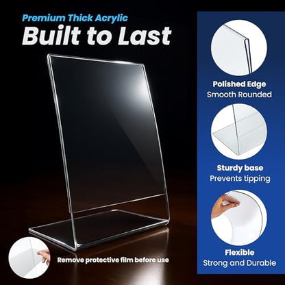 Azar Displays 112716 7" W x 11" H Vertical L-Shaped Sign Holder (10 Pack)