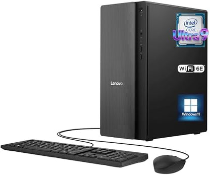 Lenovo IdeaCentre Tower Desktop Computer • 24-core Intel Ultra 9 285 Processor • 64GB DDR5 • 1TB SSD • Office 365 for The Web • HDMI + VGA, Wi-Fi 6E • Wired Keyboard & Mouse • Windows 11