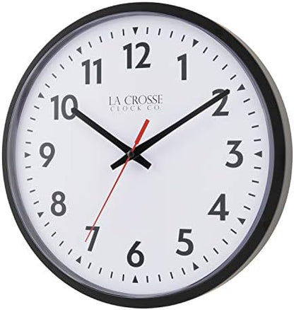 La Crosse Clock 404-2636-INT 13 Inch Info-Tech Commercial Silent Quartz Analog Wall Clock
